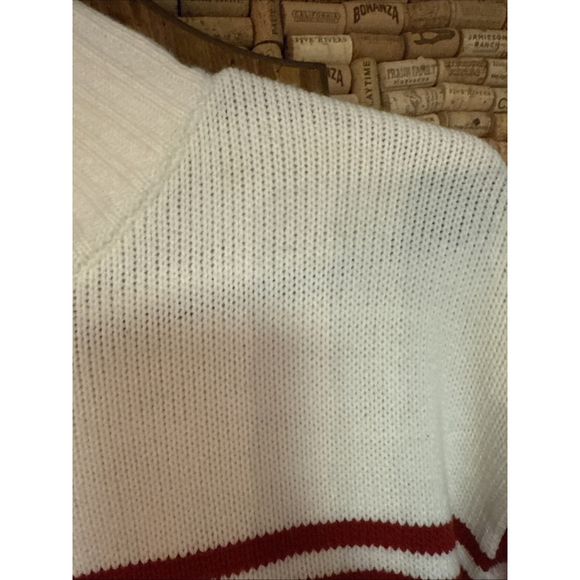 VTG Men's Southpole Sweater / Turtleneck 100% Acrylic Logo Red & White Sz xL - Picture 9 of 9